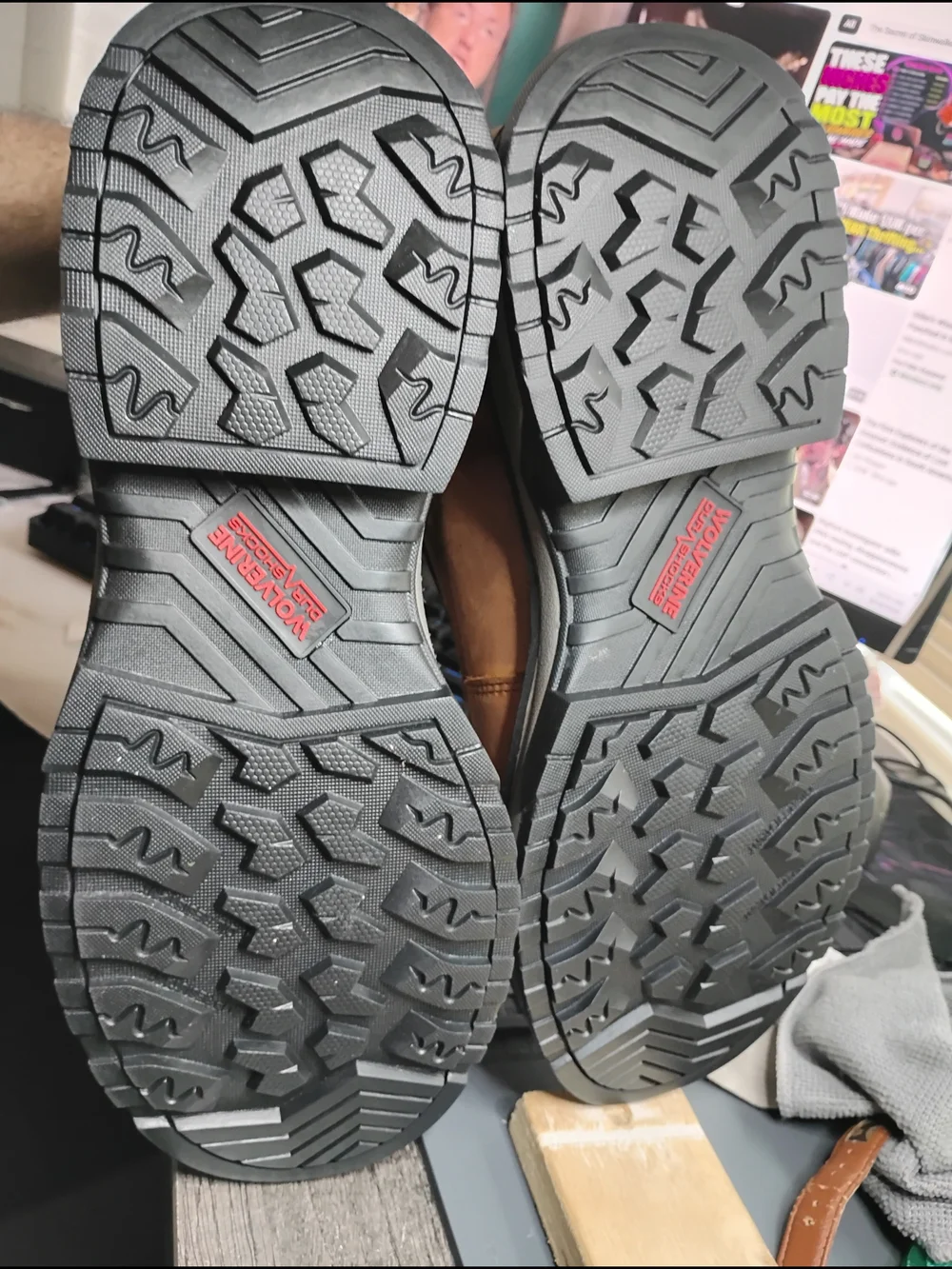 Wolverine Tan and Black Work Boots